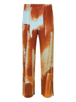 Homme Plissé Issey Miyake: Оранжевые брюки 