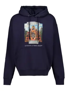Off-White: Синяя толстовка 