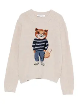 Maison Kitsuné: Бежевый свитер 