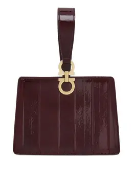 Ferragamo: Бордовый клатч  Gancini