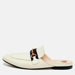 Gucci: Белые сабо  Princetown