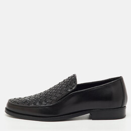 Bottega Veneta: Чёрные мокасины  Intrecciato