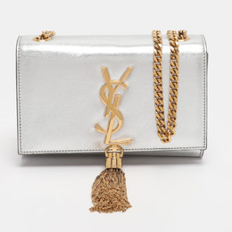 Saint Laurent Paris: Серебристая сумка  Kate