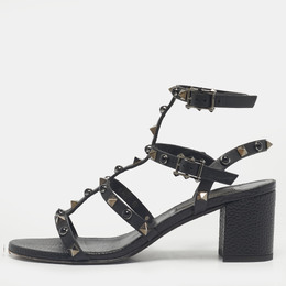 Valentino: Чёрные сандалии  Rockstud