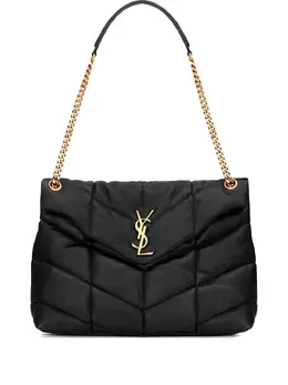 Saint Laurent: Чёрная сумка  Loulou Puffer