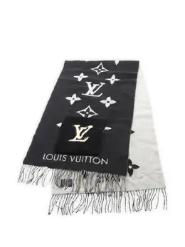 Louis Vuitton Pre-Owned: Чёрный шарф 