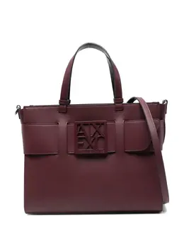 Armani Exchange: Бордовая сумка-шоппер 