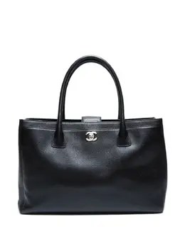 CHANEL Pre-Owned: Чёрная сумка-шоппер 