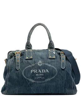 Prada Pre-Owned: Голубая сумка 