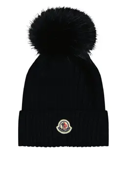 Moncler: Синяя шапка 