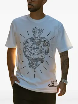 Just Cavalli: Белая футболка 