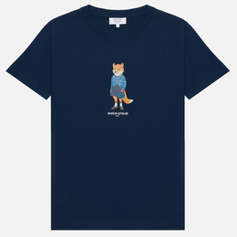 Maison Kitsune: Синяя футболка 