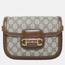 Gucci: Бежевая сумка  Horsebit 1955