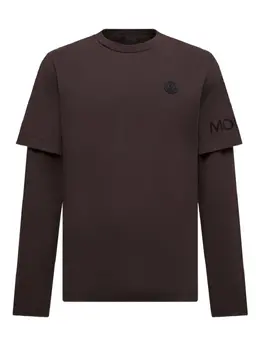 Moncler: Коричневая футболка 