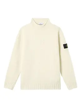 Stone Island: Белый свитер 
