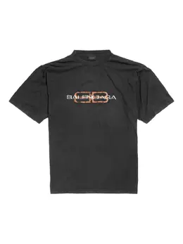 Balenciaga: Чёрная футболка 