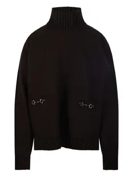 Gucci: Коричневый свитер  Horsebit