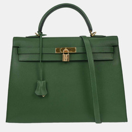 Hermes: Зелёная сумка  Kelly 35