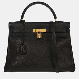Hermes: Чёрная сумка  Kelly 32