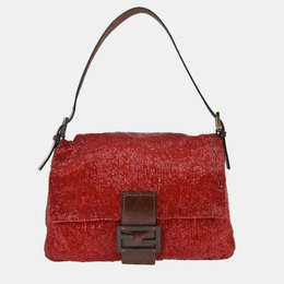 Fendi: Красная сумка  Baguette