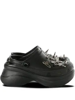 Balenciaga: Чёрные сабо 
