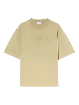 Off-White: Бежевая футболка 