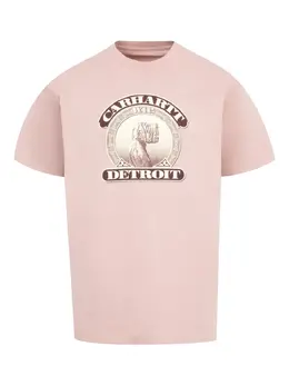 Carhartt WIP: Розовая футболка 