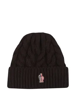 Moncler Grenoble: Коричневая шапка 