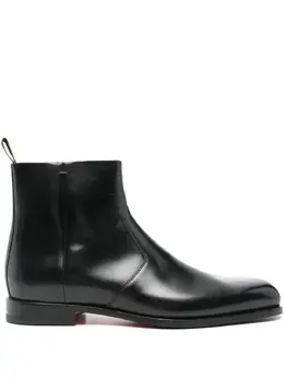 Santoni: Чёрные ботинки 