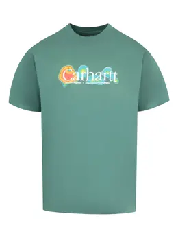Carhartt WIP: Зелёная футболка 