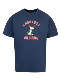 Carhartt WIP: Голубая футболка 