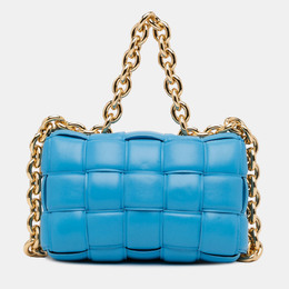 Bottega Veneta: Голубая сумка  Chain Cassette