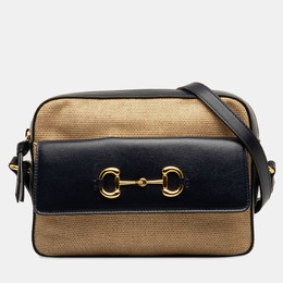 Gucci: Бежевая сумка  Horsebit 1955