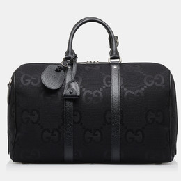 Gucci: Чёрная спортивная сумка  GG