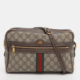 Gucci: Бежевая сумка через плечо  GG Supreme