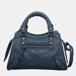 Balenciaga: Голубая сумка  Neo Classic City Mini
