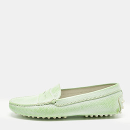 Tod's: Зелёные лоферы  Gommino