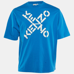 Kenzo: Голубая футболка 