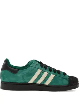 adidas: Зелёные кроссовки  Superstar