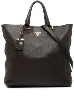 Prada Pre-Owned: Коричневая сумка-шоппер 