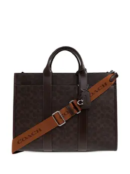 Coach: Коричневая сумка-шоппер 