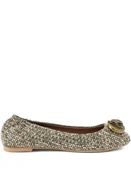 Kurt Geiger London: Бежевые балетки 