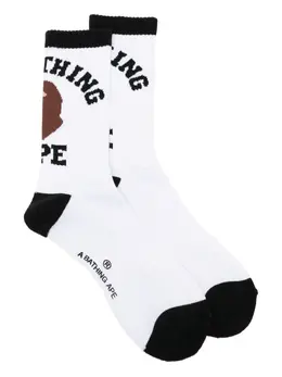 A BATHING APE®: Белые носки 