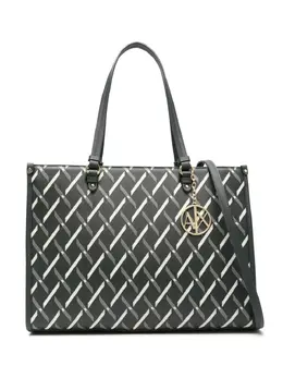 Armani Exchange: Чёрная сумка-шоппер 