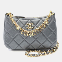 Chanel: Серая сумка через плечо 