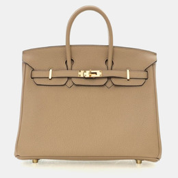 Hermes: Бежевая сумка  Birkin 25
