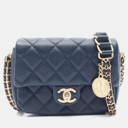 Chanel: Синяя сумка через плечо 