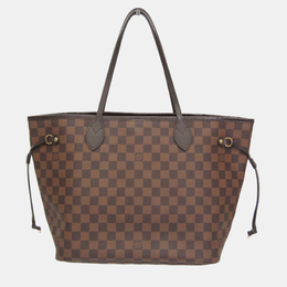 Louis Vuitton: Коричневая сумка-шоппер  Neverfull MM