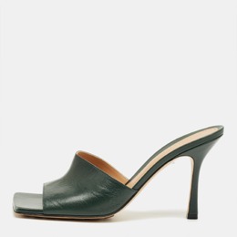 Bottega Veneta: Зелёные сандалии  Stretch