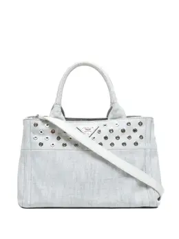 Prada Pre-Owned: Серебристая сумка-шоппер 